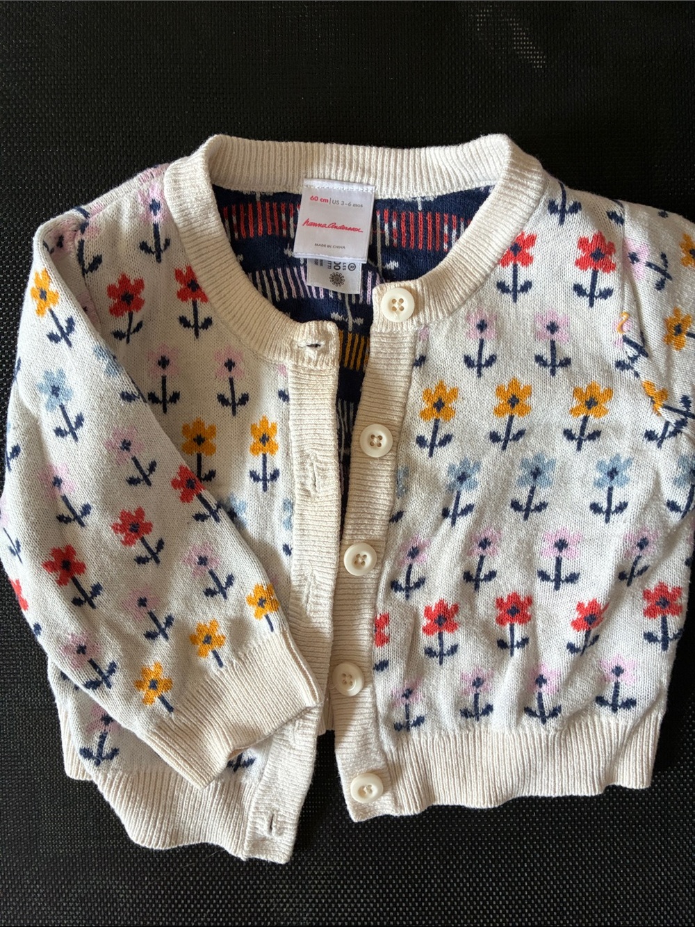 Hanna Anderson Floral Knit Cardigan - 3-6 month and beyond!